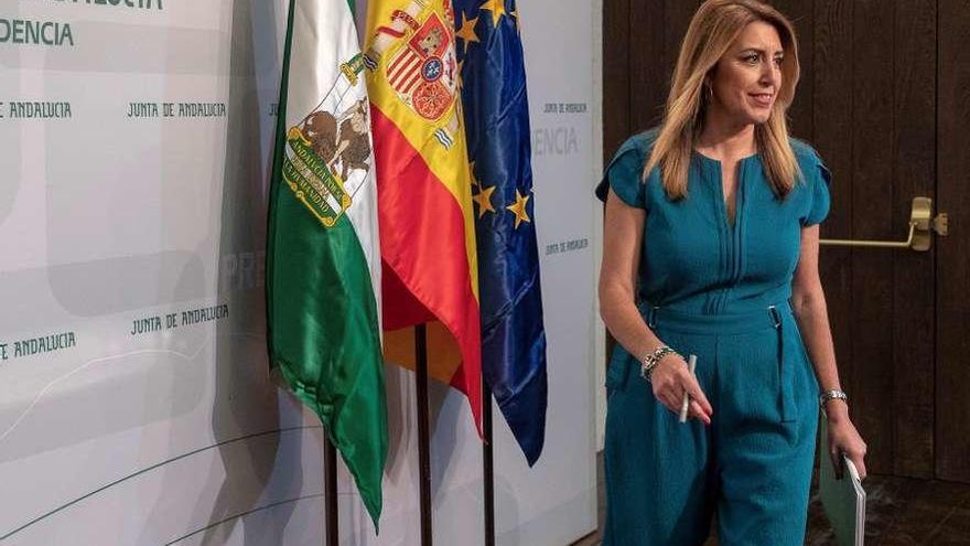 Susana Díaz anunció ayer el anticipo electoral en Andalucía. // Efe