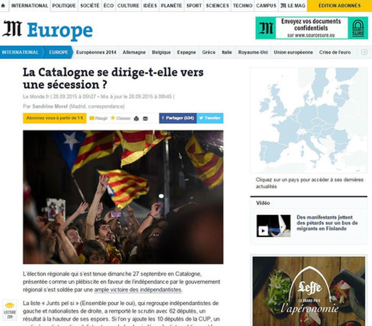 L’anàlisi de ’Le Monde’ sobre les eleccions del 27-S.