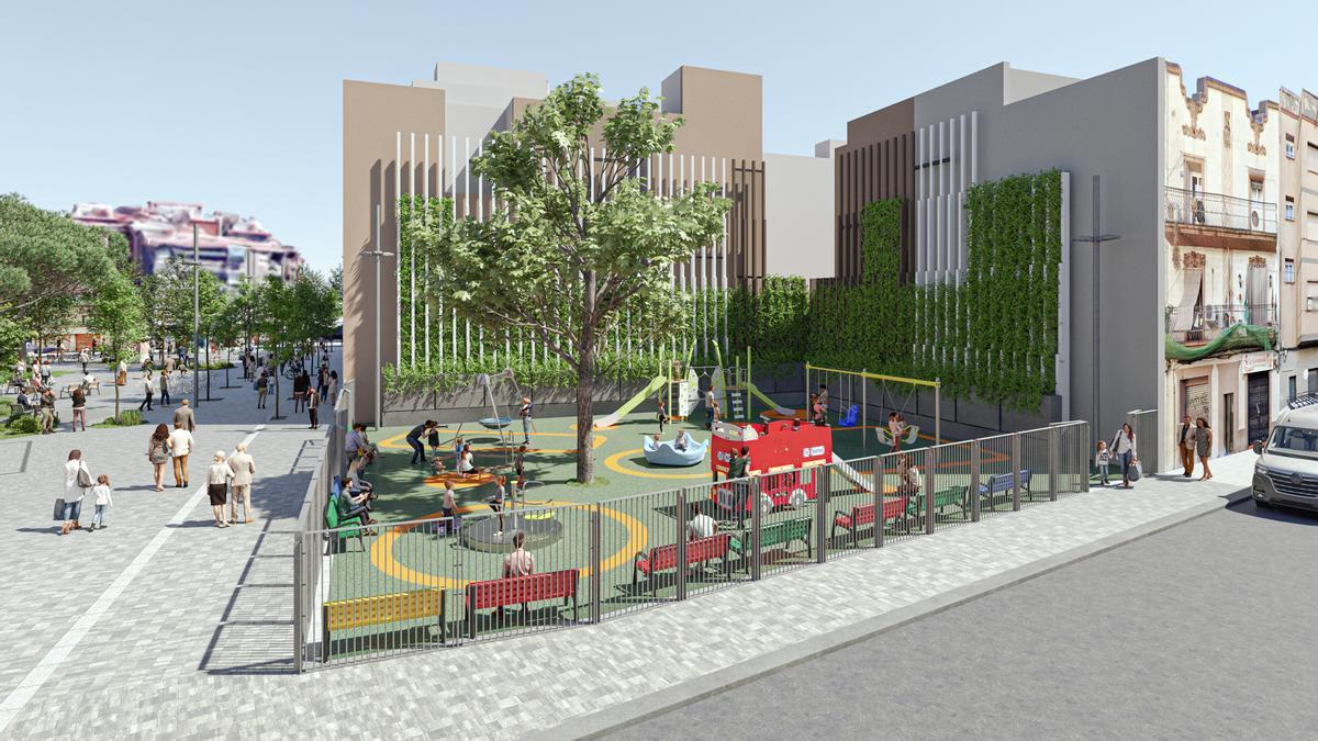 Proyección de la nueva plaza Española de L’Hospitalet.