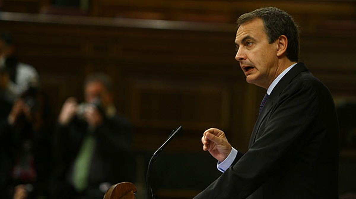 José Luís Rodríguez Zapatero, president del Govern, explica els acords presos al Consell Europeu.