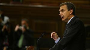 José Luís Rodríguez Zapatero, president del Govern, explica els acords presos al Consell Europeu.