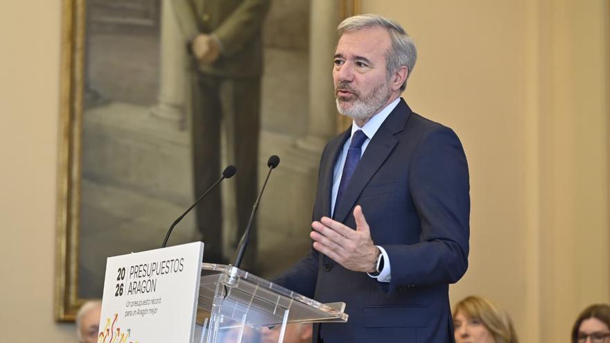 Azcón presenta un Presupuesto "histórico" que crece en un 7% con falta de apoyo en las Cortes para aprobarlo