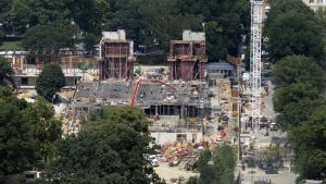 Obras de construcción del salón de baile de la Casa Blanca, el pasado 10 de agosto.