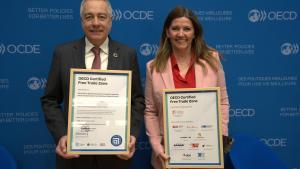 Pere Navarro, delegat especial de lEstat en el CZFB, i Blanca Sorigué, la directora general del CZFB