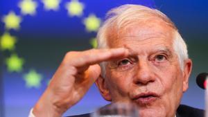 Josep Borrell, el jefe de la diplomacia europea, anuncia el acuerdo de la UE para sancionar a Irán por la producción de drones y misiles