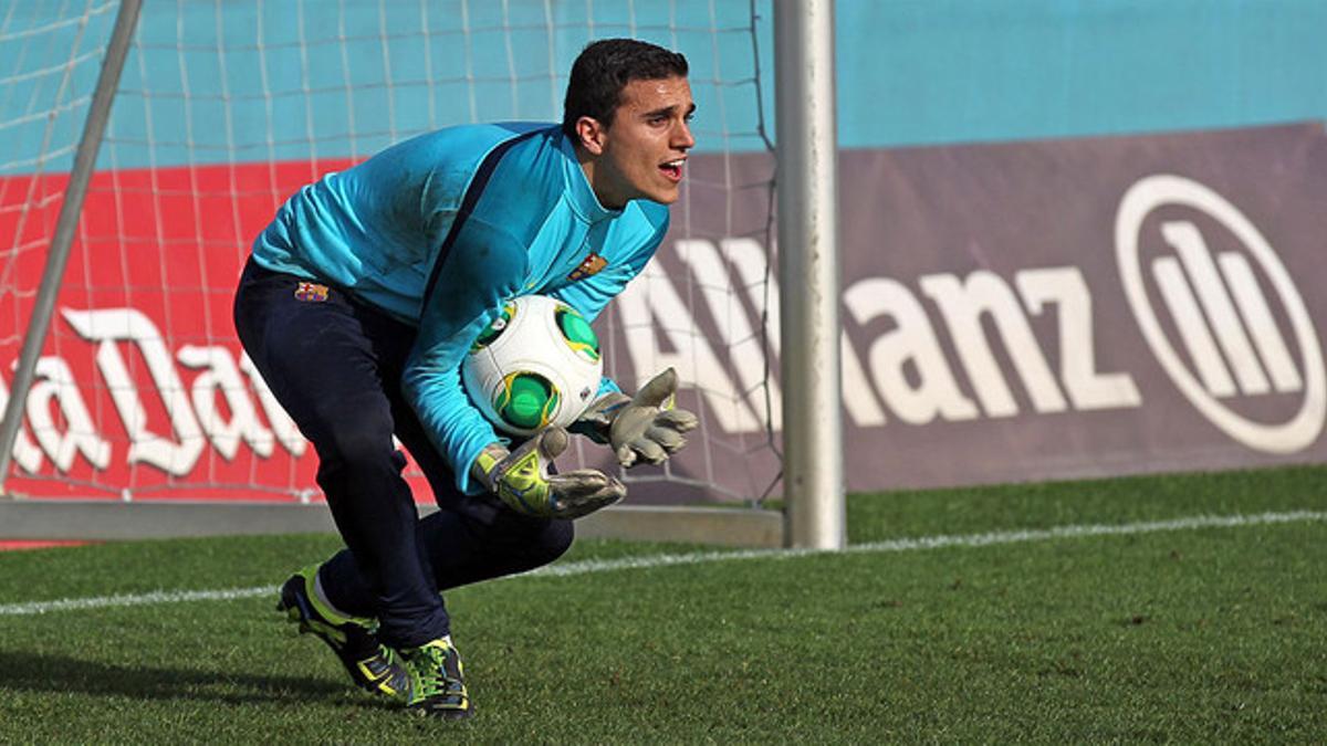 Jordi Masip, en un entrenamiento del Barça.