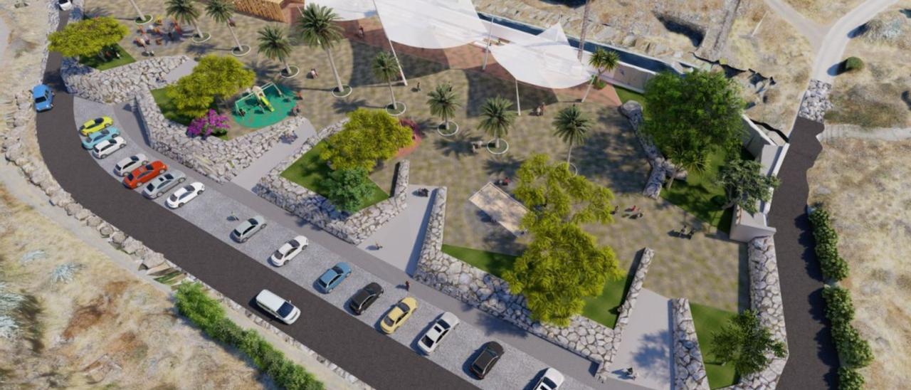 La imagen virtual muestra desde el aire cómo quedará el Parque de Las Charcas, proyectado por el Ayuntamiento de Agaete en El Valle. | | LP/DLP