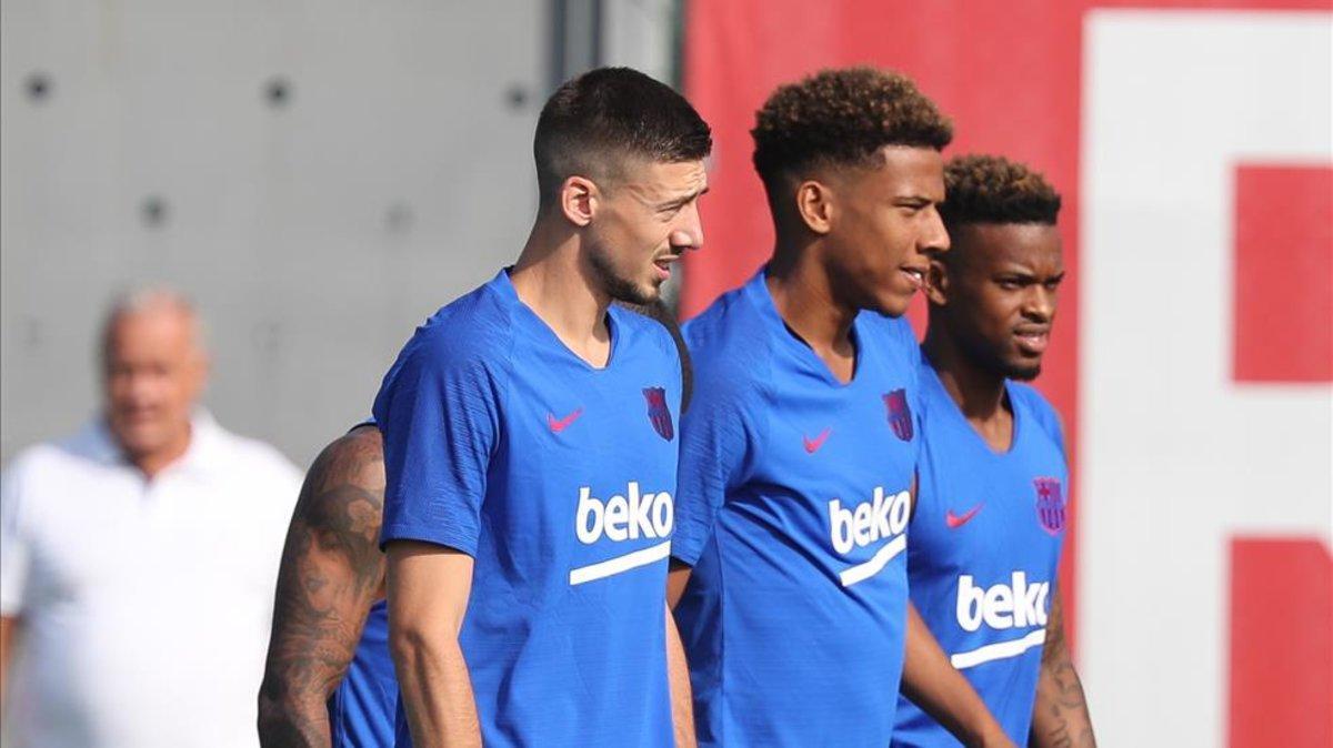 Lenglet y Todibo, en un entrenamiento