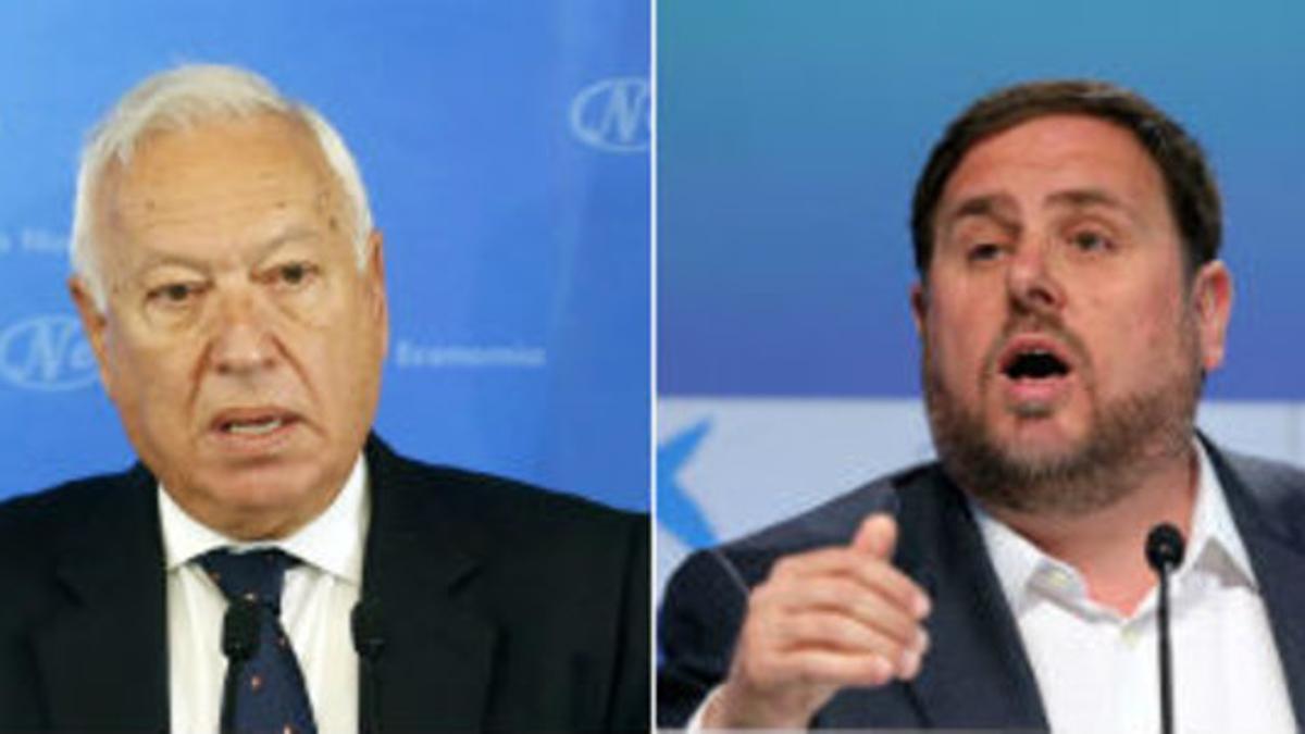 El ministro de Exteriores, José Manuel García-Margallo, y el líder de ERC, Oriol Junqueras.