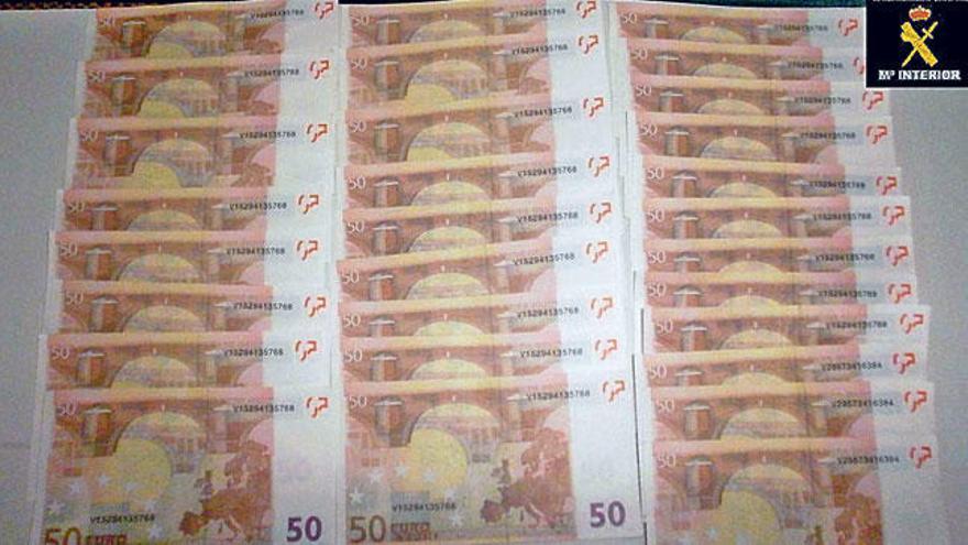 Billetes de 50 euros falsificados.