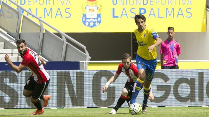 Juan Carlos Valerón en su último partido con la camiseta de la UD Las Palmas, frente al Athletic de Bilbao