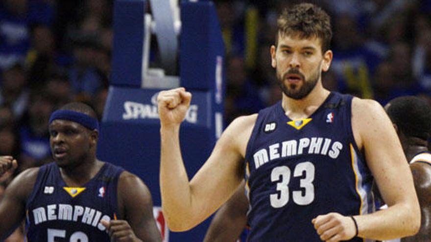 Marc Gasol celebra su juego