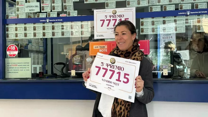 Un quinto premio de la lotería de Navidad deja más de 2 millones de euros en Elda