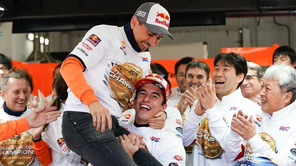 Marc Márquez despidió a Jorge Lorenzo de esta manera el día que concluyó el Mundial-2019.