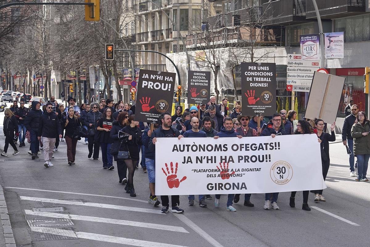Les imatges de la manifestació dels treballadors autònoms Les imatges de la manifestació dels treballadors autònoms