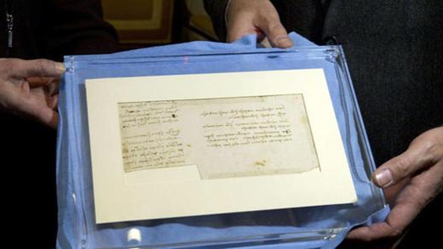 El manuscrito de Leonardo da Vinci.