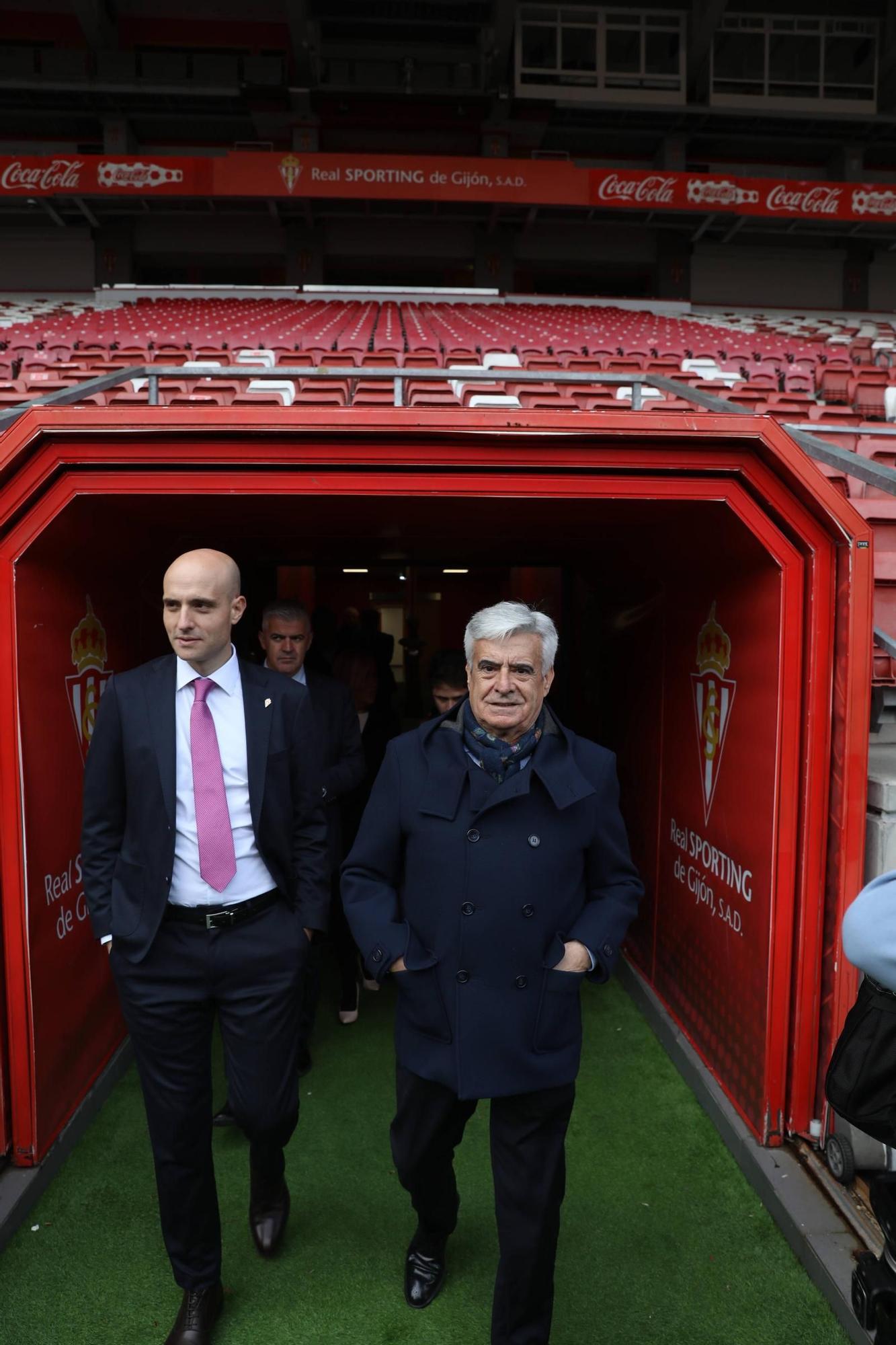 La visita del presidente de la Federación Española de Fútbol, Pedro Rocha, a Asturias, en imágenes