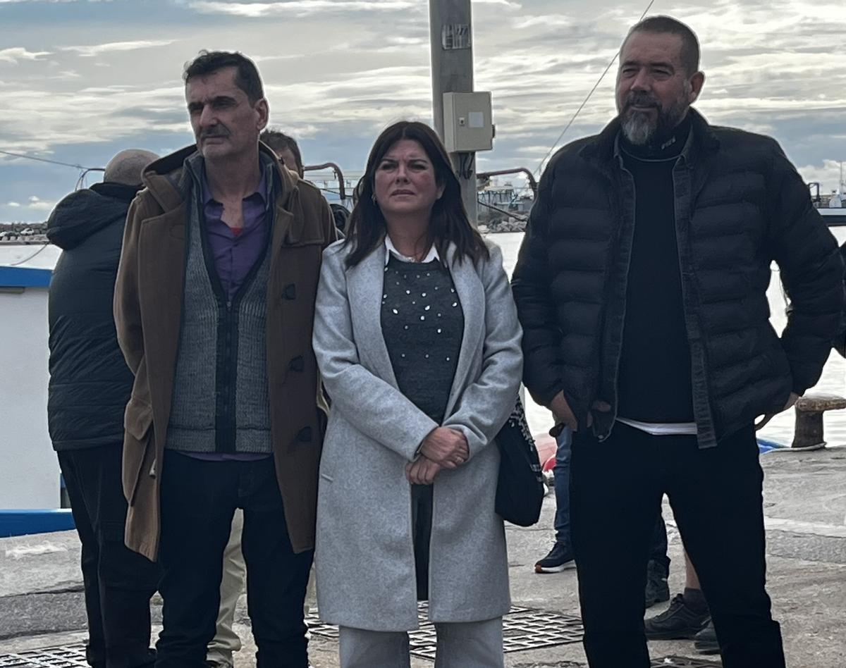 Giner y Ribera, junto al patrón de la Cofradía de Pescadores de Castellón.