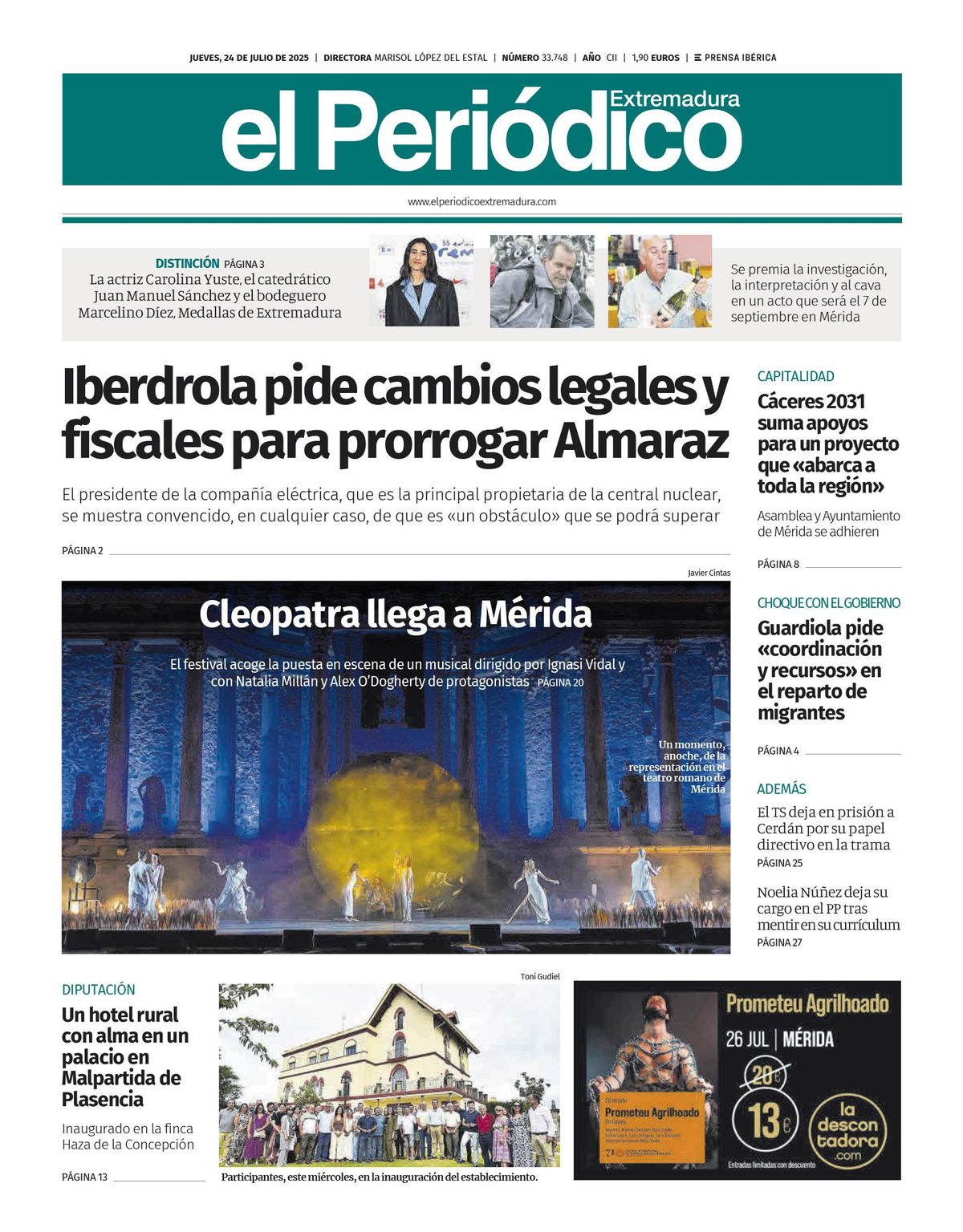 Consulta la portada correspondiente al día 24 de julio de 2025