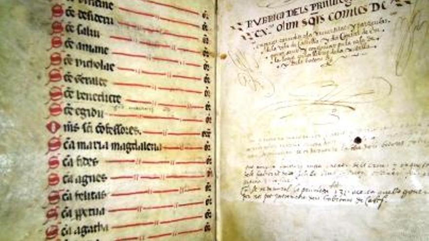 Rúbrica de privilegis concedits pels comtes d´Empúries, 1223
