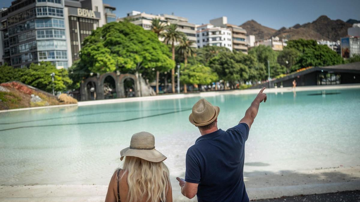 Jornada de calor en Tenerife, este lunes.