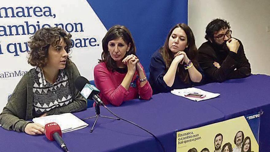 Alexandra Fernández, Yolanda Díaz, Ángela Rodríguez y Juan Fajardo. // FdV