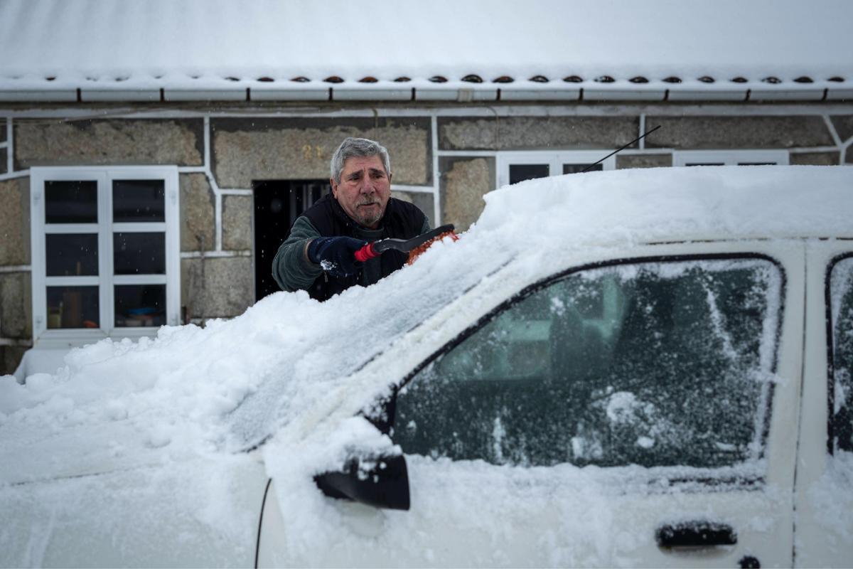 El temporal de nieve en la provincia de Ourense