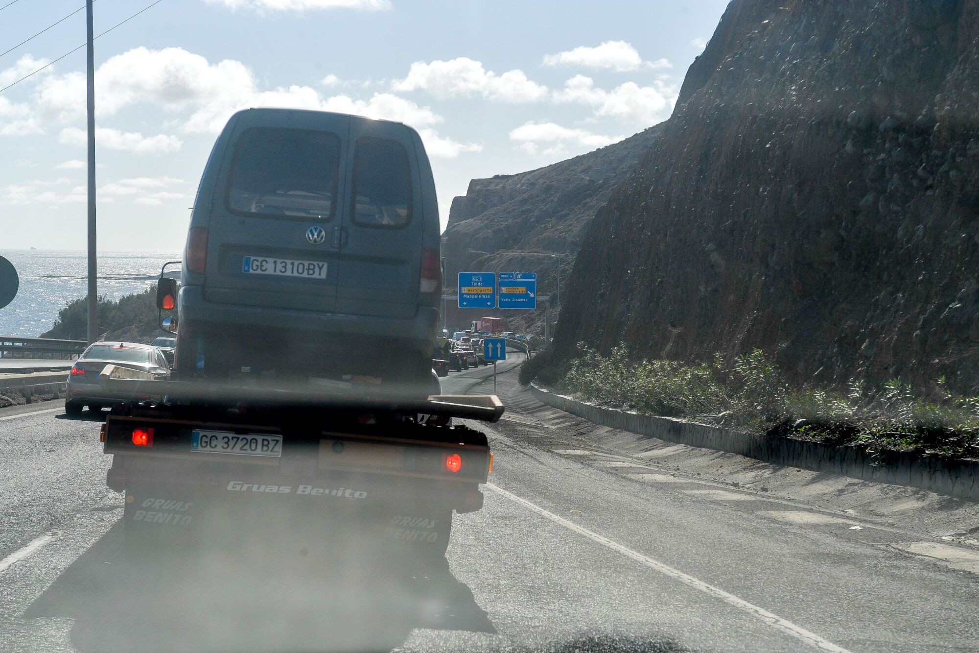 Colas en la Circunvalación de Las Palmas de Gran Canaria