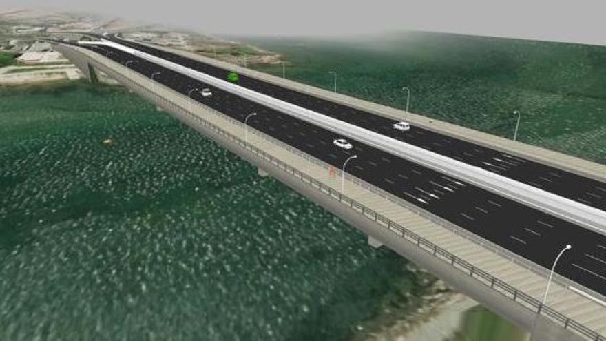 Recreación virtual de la ampliación del puente de A Pasaxe.