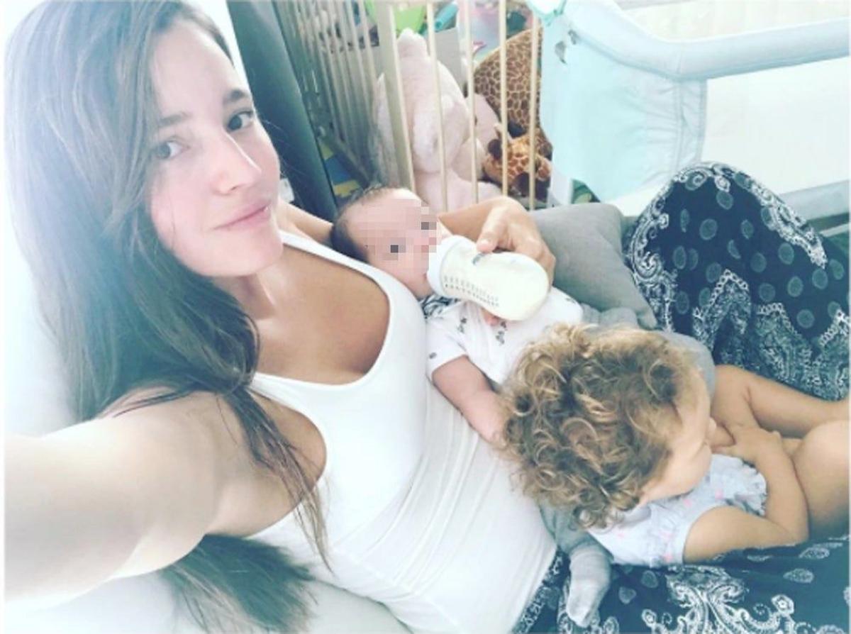 Malena Costa con sus hijos