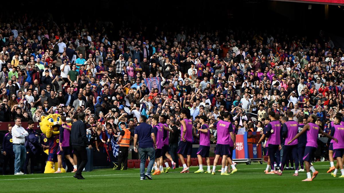 Primer entreno del Barça en el renovado Camp Nou