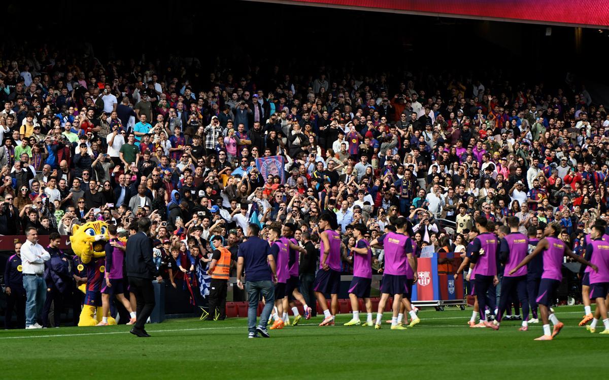 Primer entreno del Barça en el renovado Camp Nou