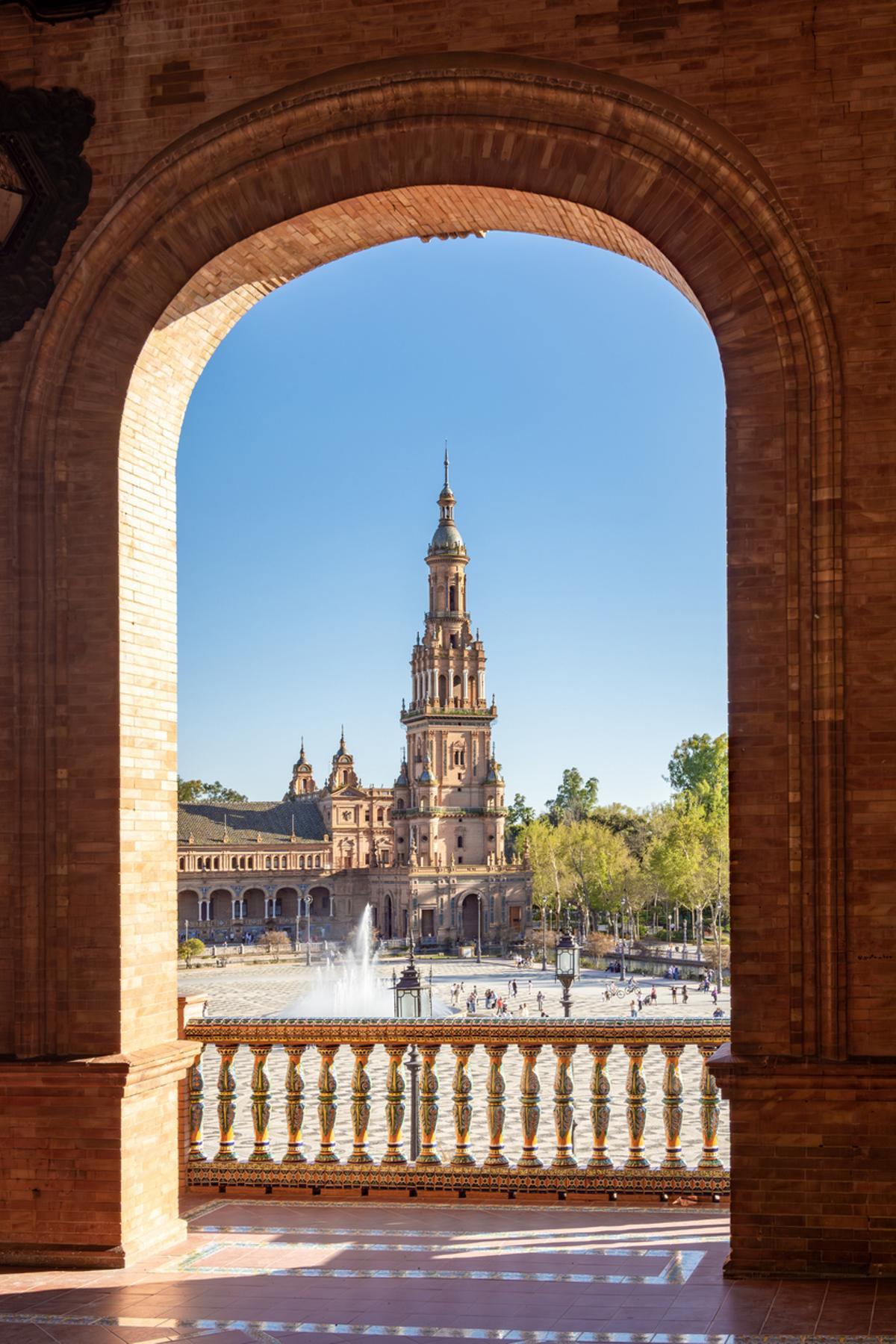 Plaza de arquitectura de España en Sevilla, España