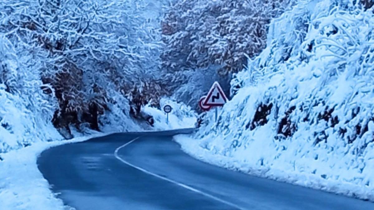 Imagen que presentaba este martes por la mañana los alrededores de La Garganta