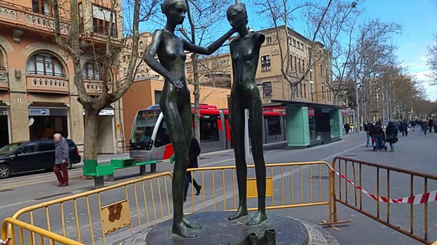 Vídeo la 'mutilación' de la estatua en Gran Vía