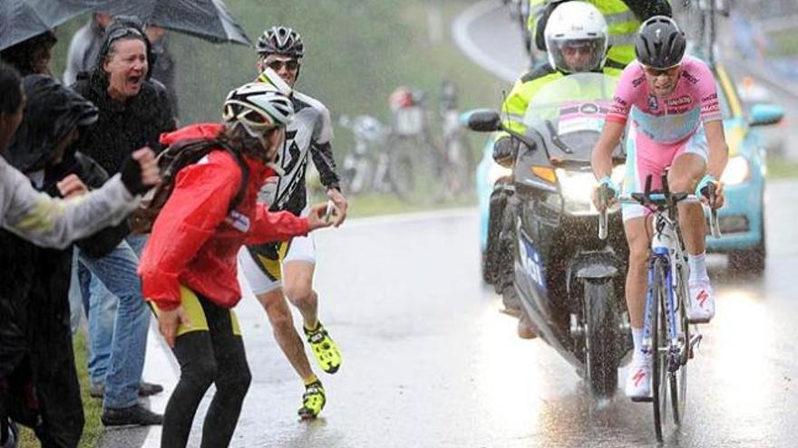 Nibali, durante la etapa de ayer.