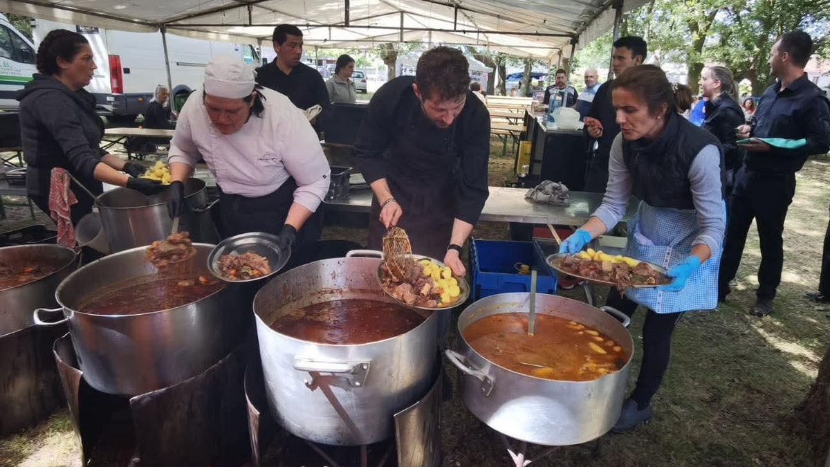 A carne do xabarín, protagonista estrela da festa.