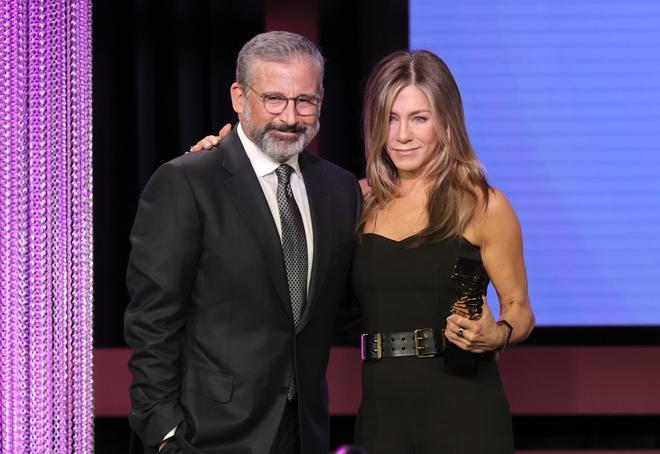 Jennifer Aniston y Steve Carell, en los premios concedidos por The Hollywood Reporter