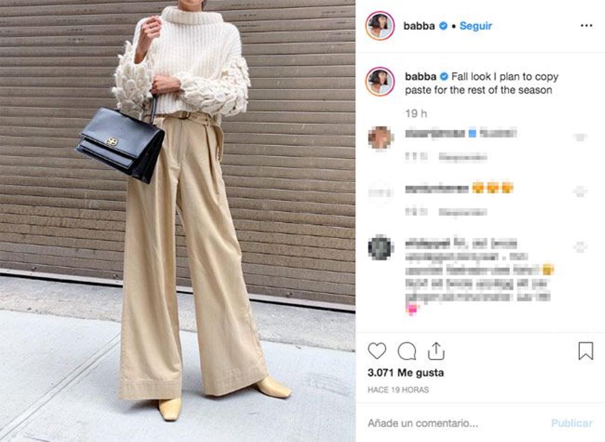 La experta en marketing de moda Babba C. Rivera ha creado un look en tonos camel con botines de punta cuadrada