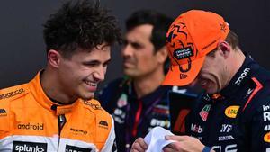 Lando Norris y Max Verstappen, en Silverstone