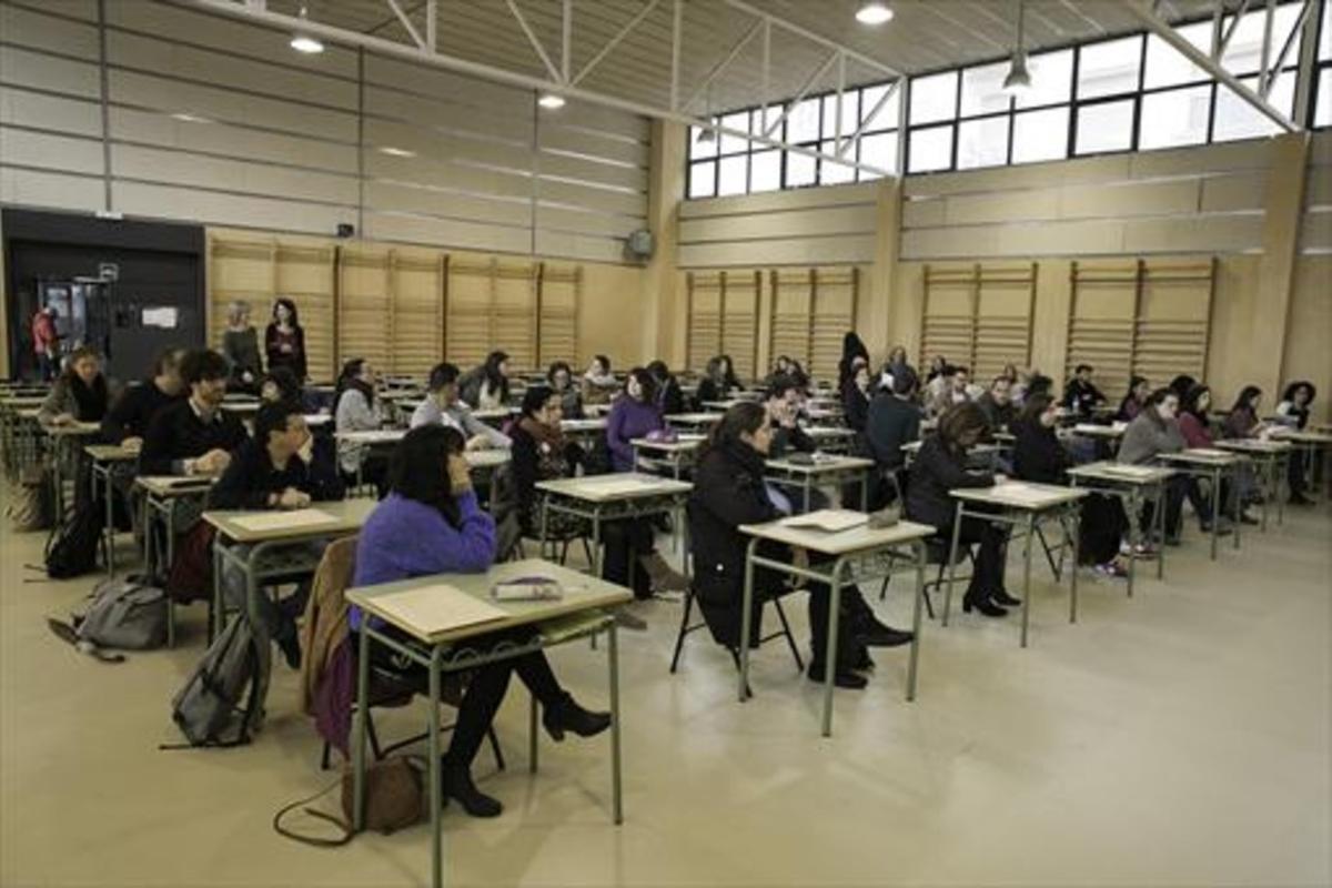 El escenario 8Aula del instituto Secretari Coloma, ayer.