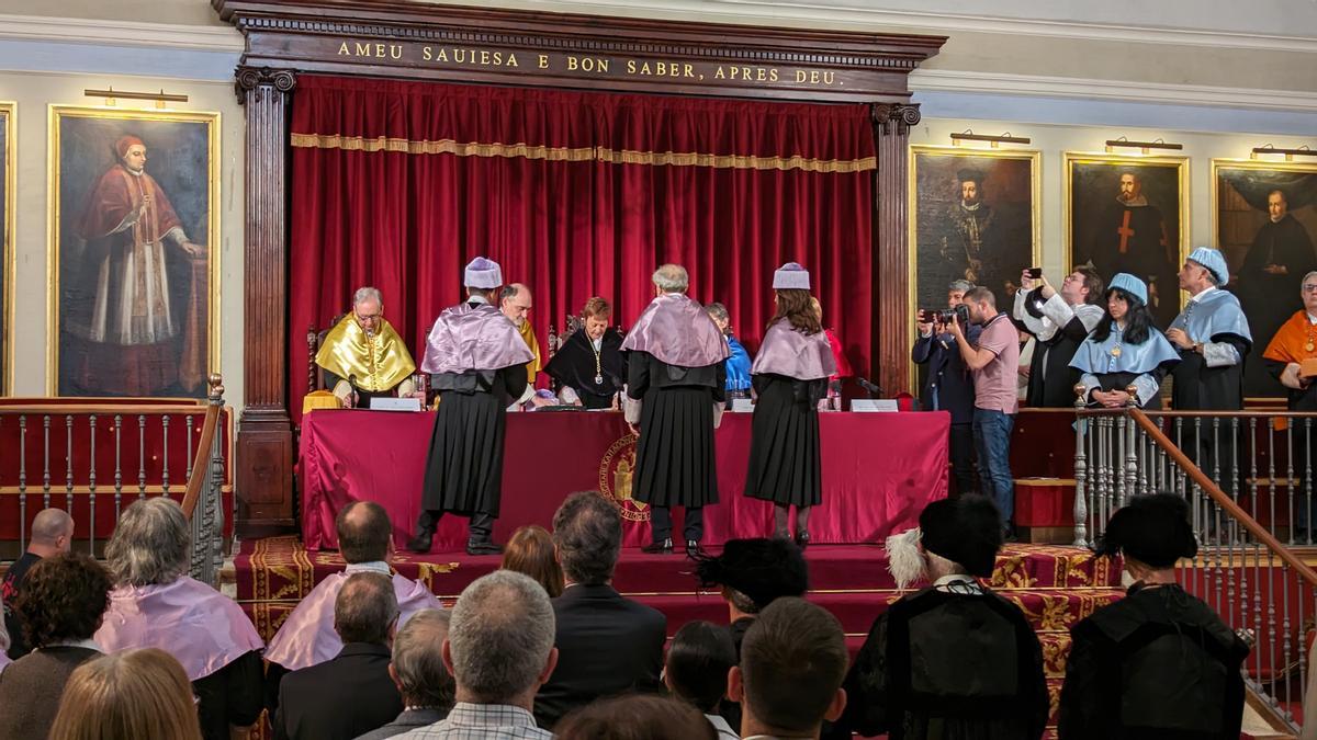 Acto de entrega del doctorado Honoris Causa para Juan Pascual-Leone, en el Paranimfo de la UV.