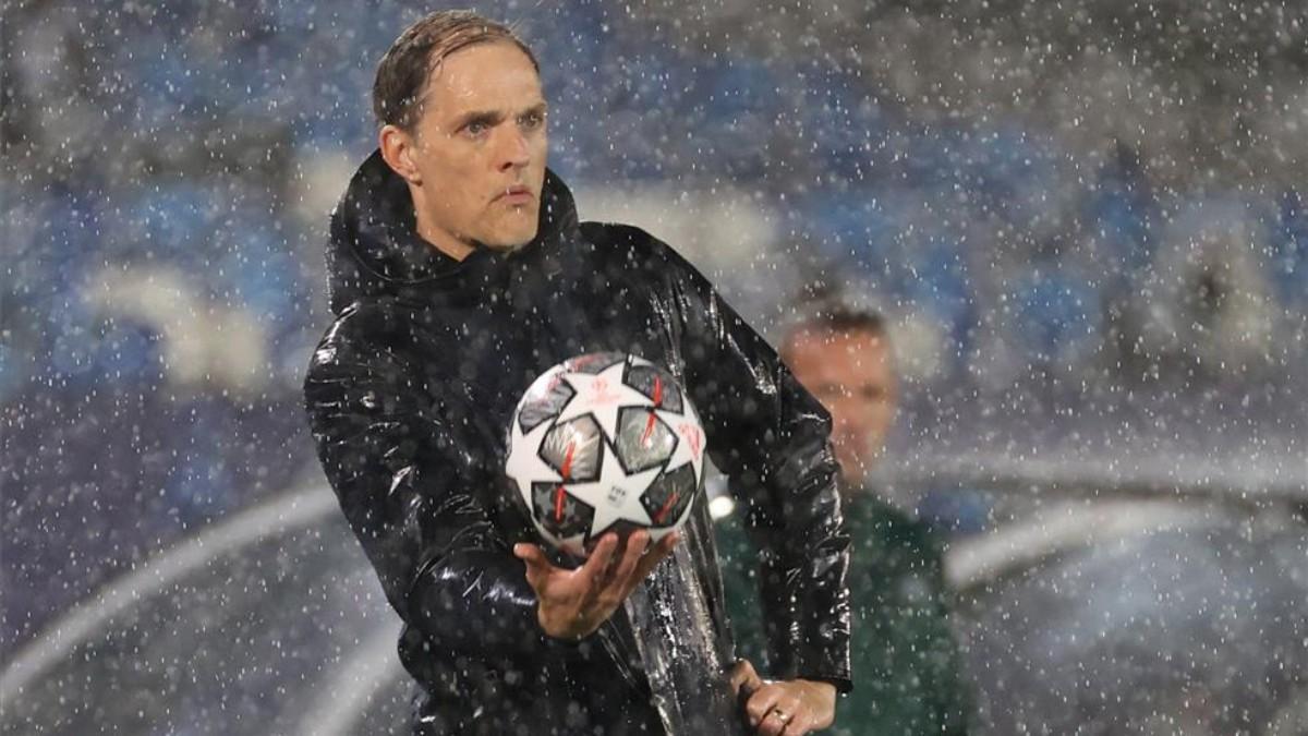 Thomas Tuchel, durante el partido de ida de la eliminatoria entre Real Madrid y Chelsea.