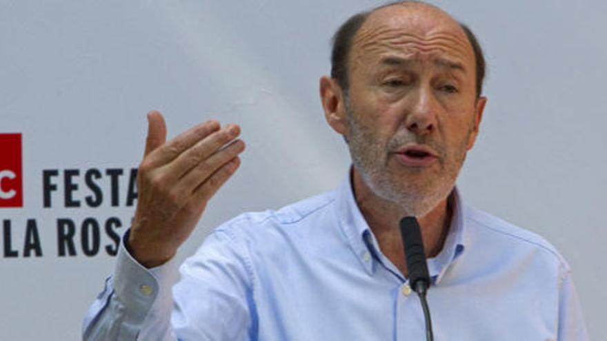 Rubalcaba, durante la Fiesta de la Rosa.