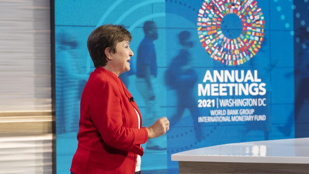 La directora general del FMI, Kristalina Georgieva, durante la Reunión Anual de 2021 en Washington.