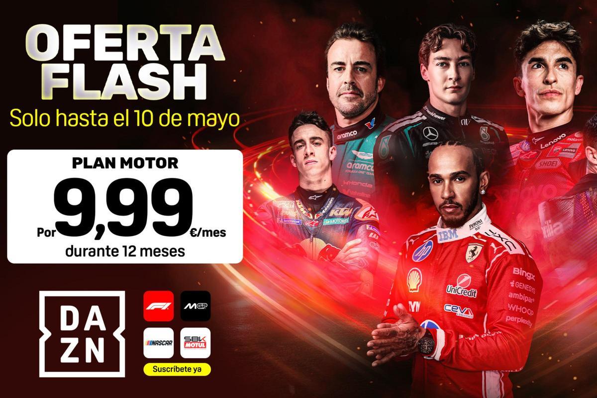 Rebaja histórica en DAZN: vive la Fórmula 1 y Moto GP como si estuvieras en el asfalto por solo 9,99 euros al mes