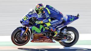 El italiano Valentino Rossi, durante el Gran Premio de Valencia del pasado domingo.