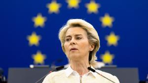 Úrsula von der Leyen, presidenta de la Comisión Europea, en una sesión plenaria del Parlamento Europeo