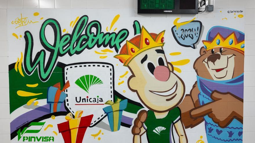 Así es el grafiti que el Zunder Palencia dedica al Unicaja por el partido liguero de este sábado