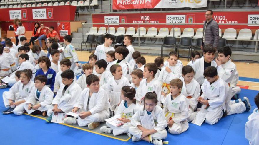 Representación del Judo Club Pontevedra en el torneo de Vigo. |  // FDV